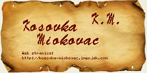 Kosovka Miokovac vizit kartica